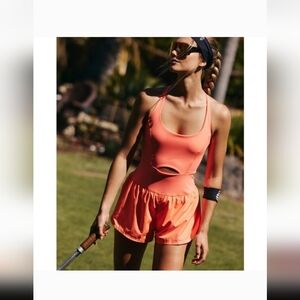 NWT FP Movement Righteous Runsie in Neon Coral